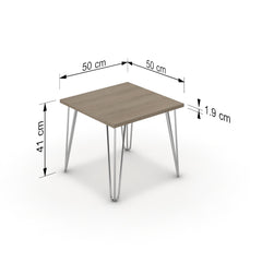 Dohányzóasztal - Linga króm lábbal - Szürke Vicenza tölgy, méret: 50x50