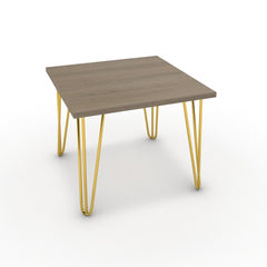 Dohányzóasztal - Linga arany lábbal - Szürke Vicenza tölgy, méret: 50x50