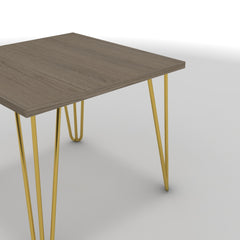 Dohányzóasztal - Linga arany lábbal - Szürke Vicenza tölgy, méret: 50x50