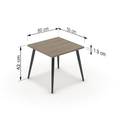 Dohányzóasztal - Manu fekete lábbal - Szürke Vicenza tölgy, méret: 50x50