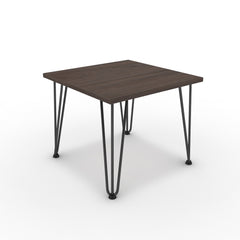 Dohányzóasztal - Linga fekete lábbal - Sötét rauna szil, méret: 50x50