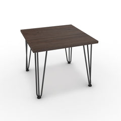 Dohányzóasztal - Linga fekete lábbal - Sötét rauna szil, méret: 50x50