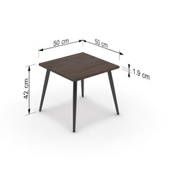 Dohányzóasztal - Manu fekete lábbal - Sötét rauna szil, méret: 50x50