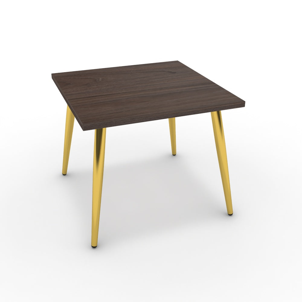 Dohányzóasztal - Manu arany lábbal - Sötét rauna szil, méret: 50x50