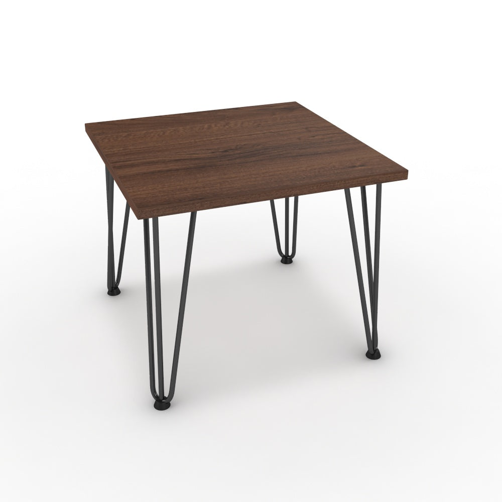 Dohányzóasztal - Linga fekete lábbal - Mogyoró, méret: 50x50