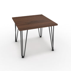 Dohányzóasztal - Linga fekete lábbal - Mogyoró, méret: 50x50