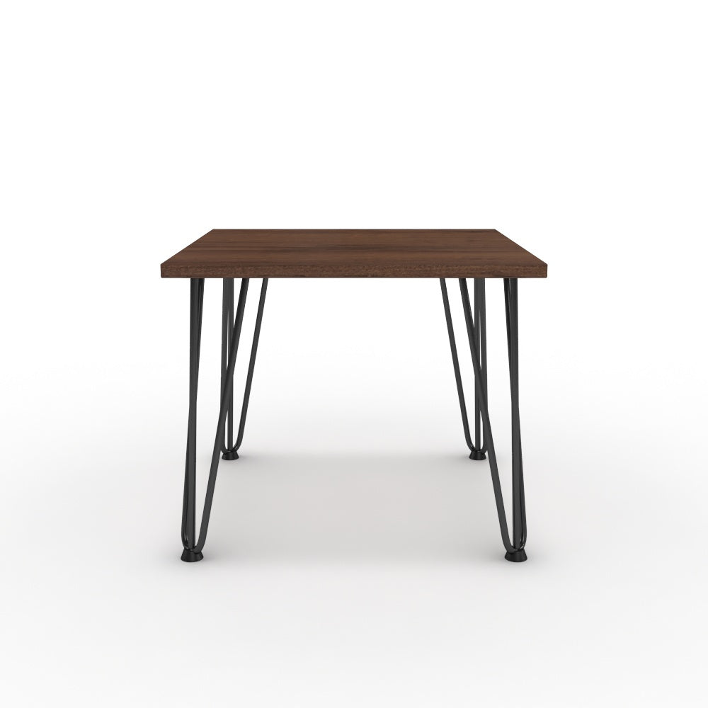 Dohányzóasztal - Linga fekete lábbal - Mogyoró, méret: 50x50