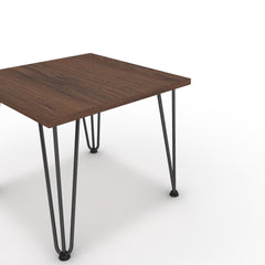 Dohányzóasztal - Linga fekete lábbal - Mogyoró, méret: 50x50