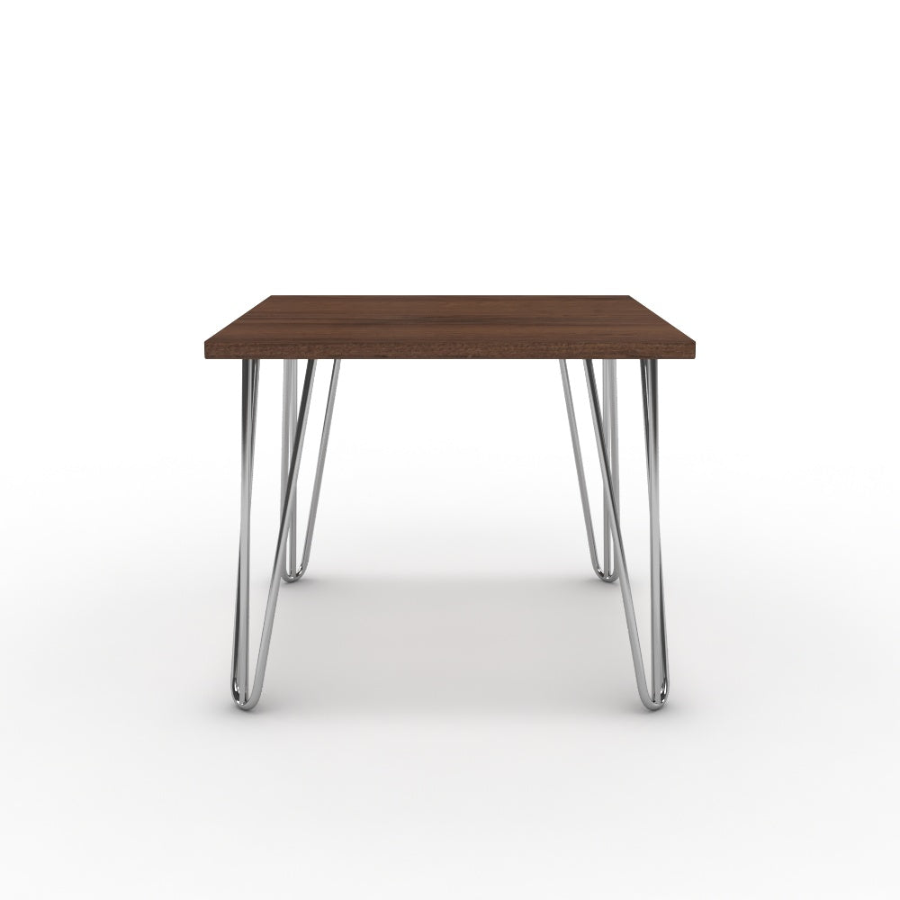 Dohányzóasztal - Linga króm lábbal - Mogyoró, méret: 50x50