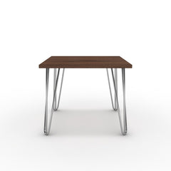 Dohányzóasztal - Linga króm lábbal - Mogyoró, méret: 50x50