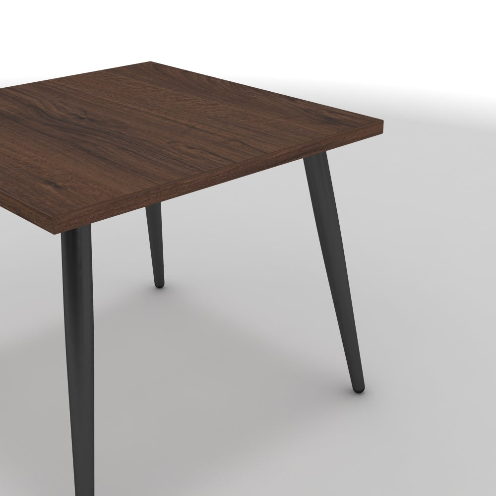 Dohányzóasztal - Manu fekete lábbal - Mogyoró, méret: 50x50