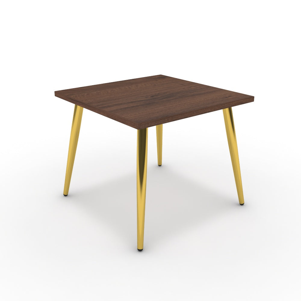 Dohányzóasztal - Manu arany lábbal - Mogyoró, méret: 50x50