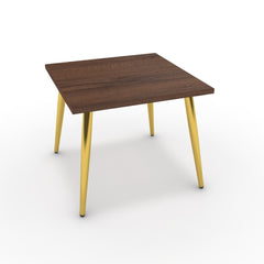 Dohányzóasztal - Manu arany lábbal - Mogyoró, méret: 50x50