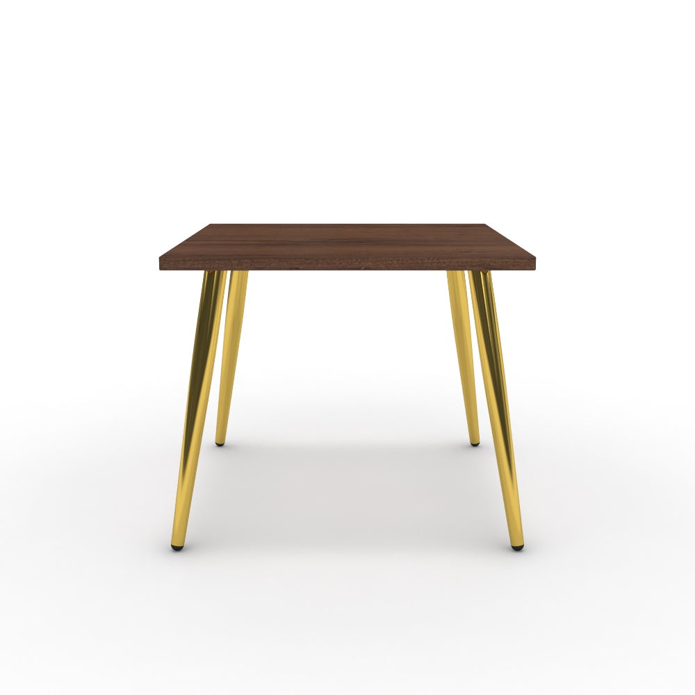 Dohányzóasztal - Manu arany lábbal - Mogyoró, méret: 50x50