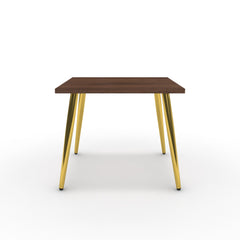 Dohányzóasztal - Manu arany lábbal - Mogyoró, méret: 50x50