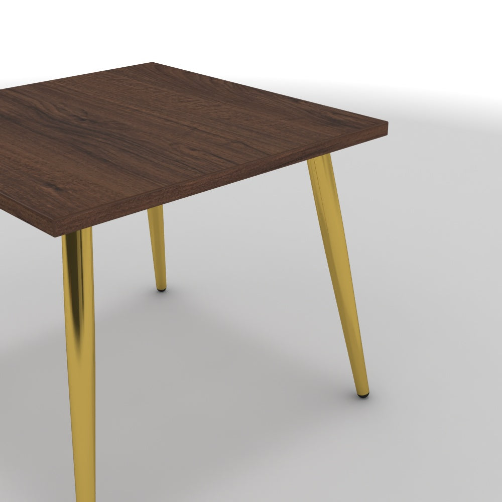 Dohányzóasztal - Manu arany lábbal - Mogyoró, méret: 50x50