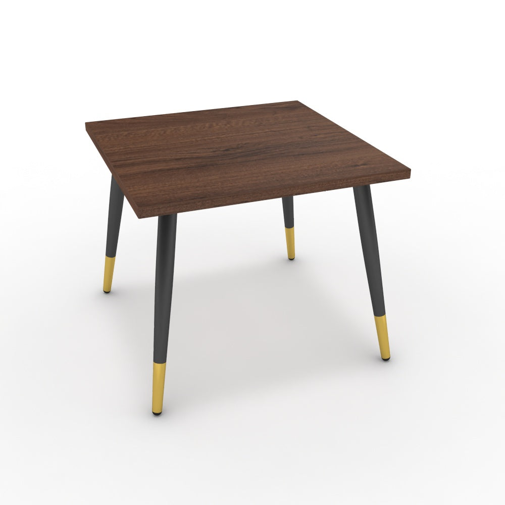 Dohányzóasztal - Manu fekete és arany lábbal - Mogyoró, méret: 50x50