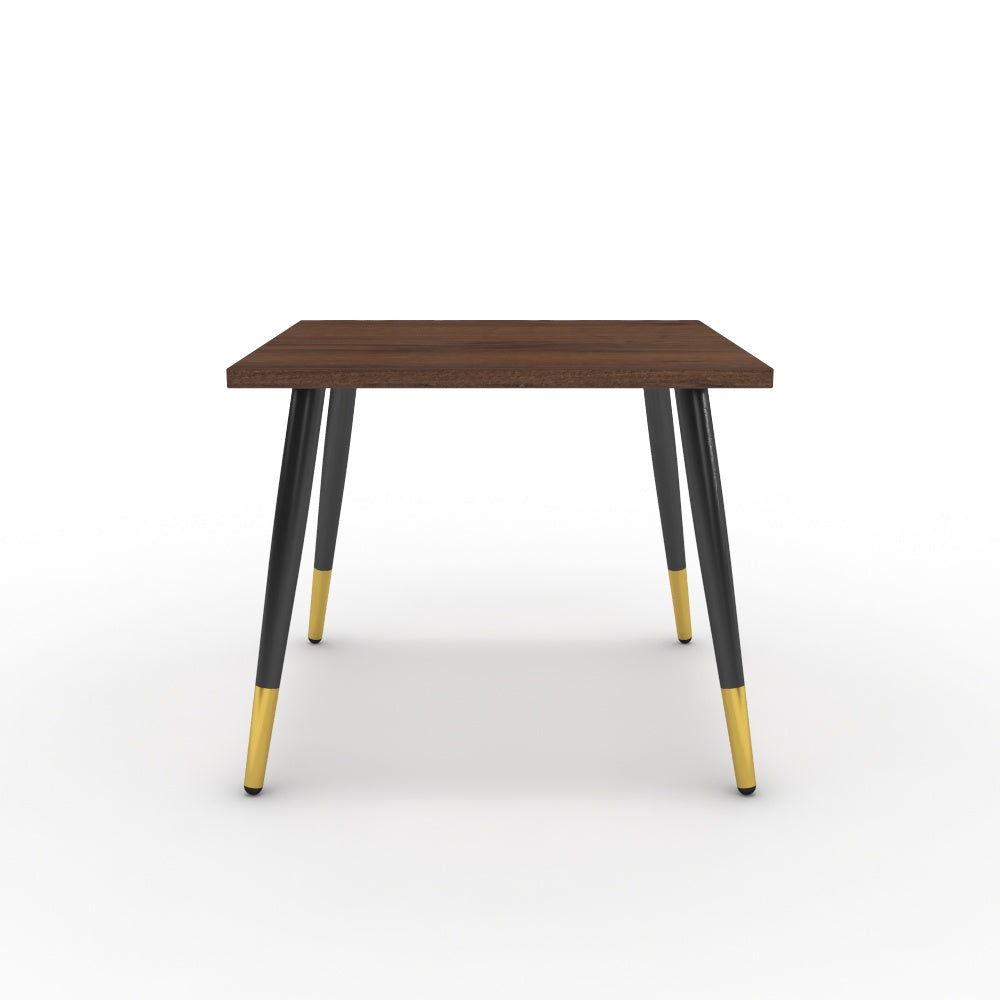 Dohányzóasztal - Manu fekete és arany lábbal - Mogyoró, méret: 50x50