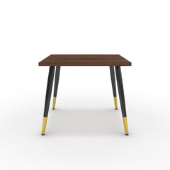 Dohányzóasztal - Manu fekete és arany lábbal - Mogyoró, méret: 50x50