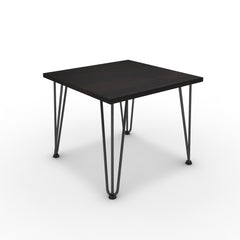 Dohányzóasztal - Linga fekete lábbal - Füstölt dió, méret: 50x50