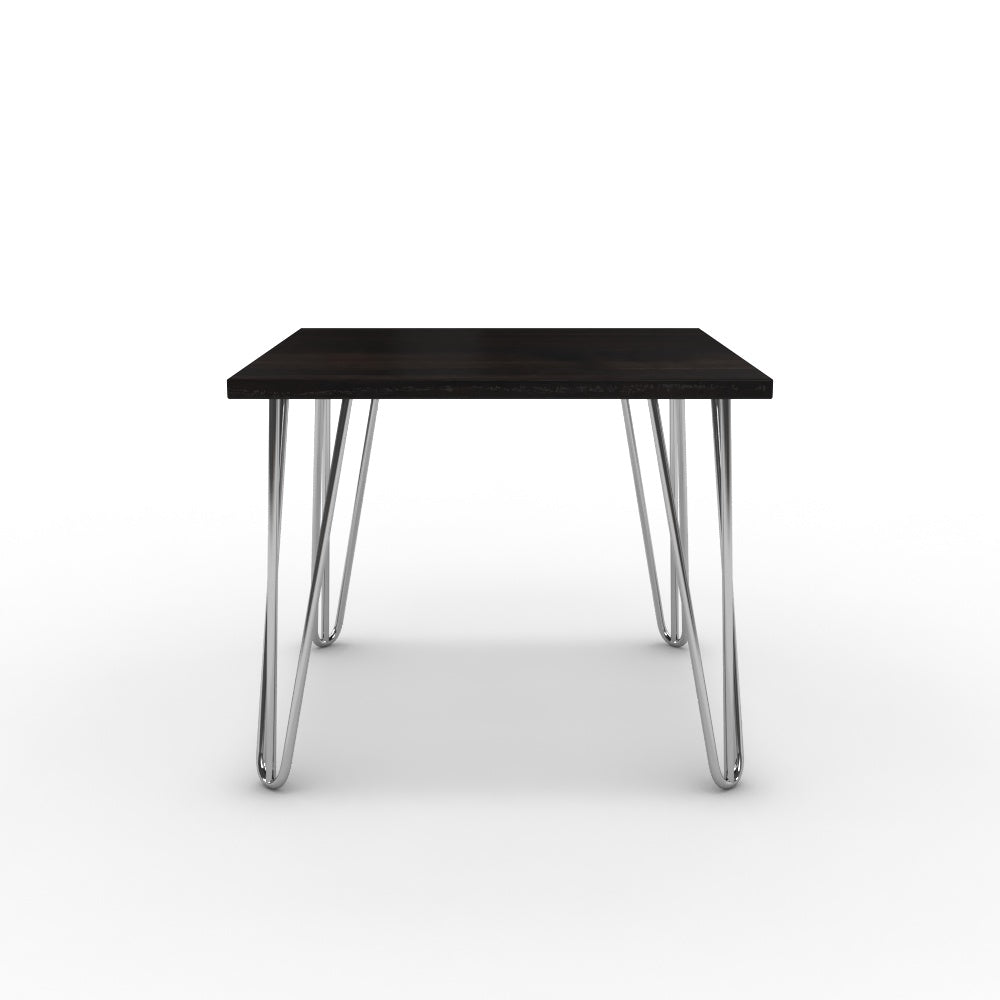 Dohányzóasztal - Linga króm lábbal - Füstölt dió, méret: 50x50