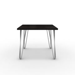 Dohányzóasztal - Linga króm lábbal - Füstölt dió, méret: 50x50