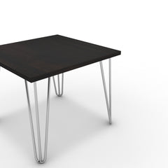 Dohányzóasztal - Linga króm lábbal - Füstölt dió, méret: 50x50