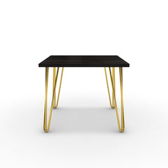 Dohányzóasztal - Linga arany lábbal - Füstölt dió, méret: 50x50