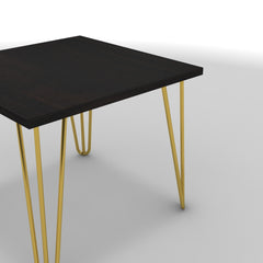 Dohányzóasztal - Linga arany lábbal - Füstölt dió, méret: 50x50