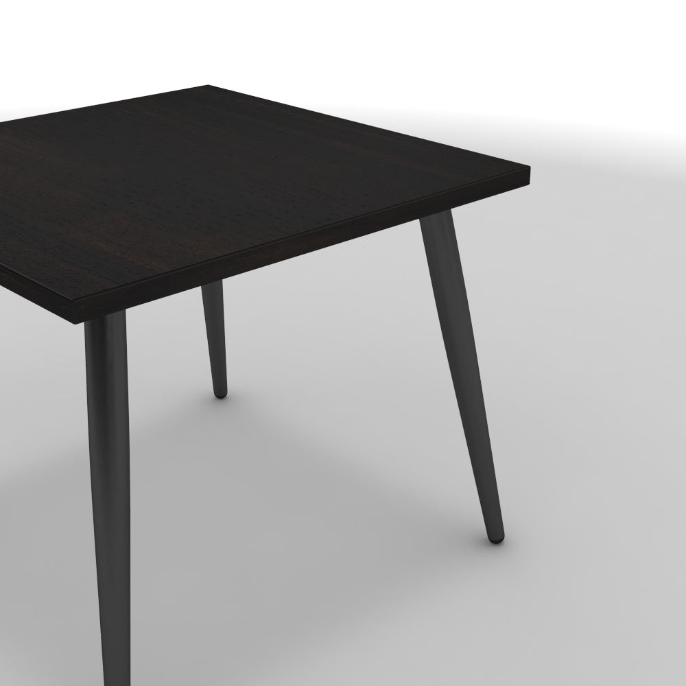 Dohányzóasztal - Manu fekete lábbal - Füstölt dió, méret: 50x50