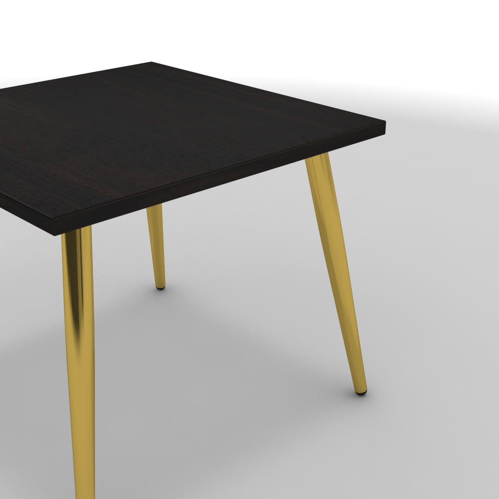 Dohányzóasztal - Manu arany lábbal - Füstölt dió, méret: 50x50