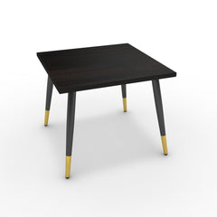 Dohányzóasztal - Manu fekete és arany lábbal - Füstölt dió, méret: 50x50