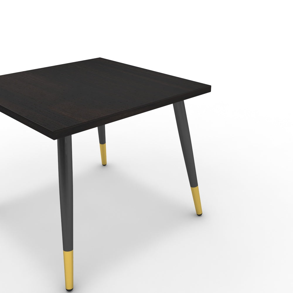 Dohányzóasztal - Manu fekete és arany lábbal - Füstölt dió, méret: 50x50