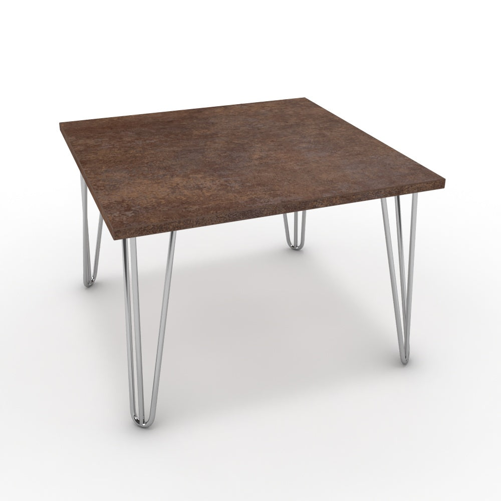 Dohányzóasztal - Linga króm lábbal - Ferro bronz, méret: 60x60