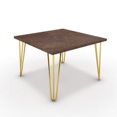 Dohányzóasztal - Linga arany lábbal - Ferro bronz, méret: 60x60