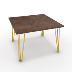 Dohányzóasztal - Linga arany lábbal - Ferro bronz, méret: 60x60