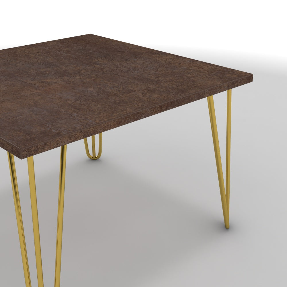 Dohányzóasztal - Linga arany lábbal - Ferro bronz, méret: 60x60