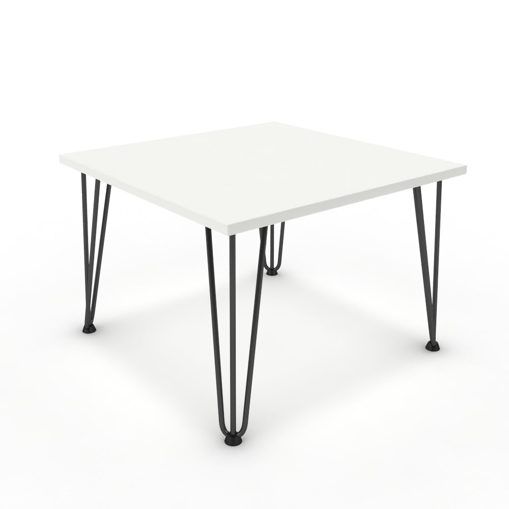 Dohányzóasztal - Linga fekete lábbal - Alpesi fehér, méret: 60x60