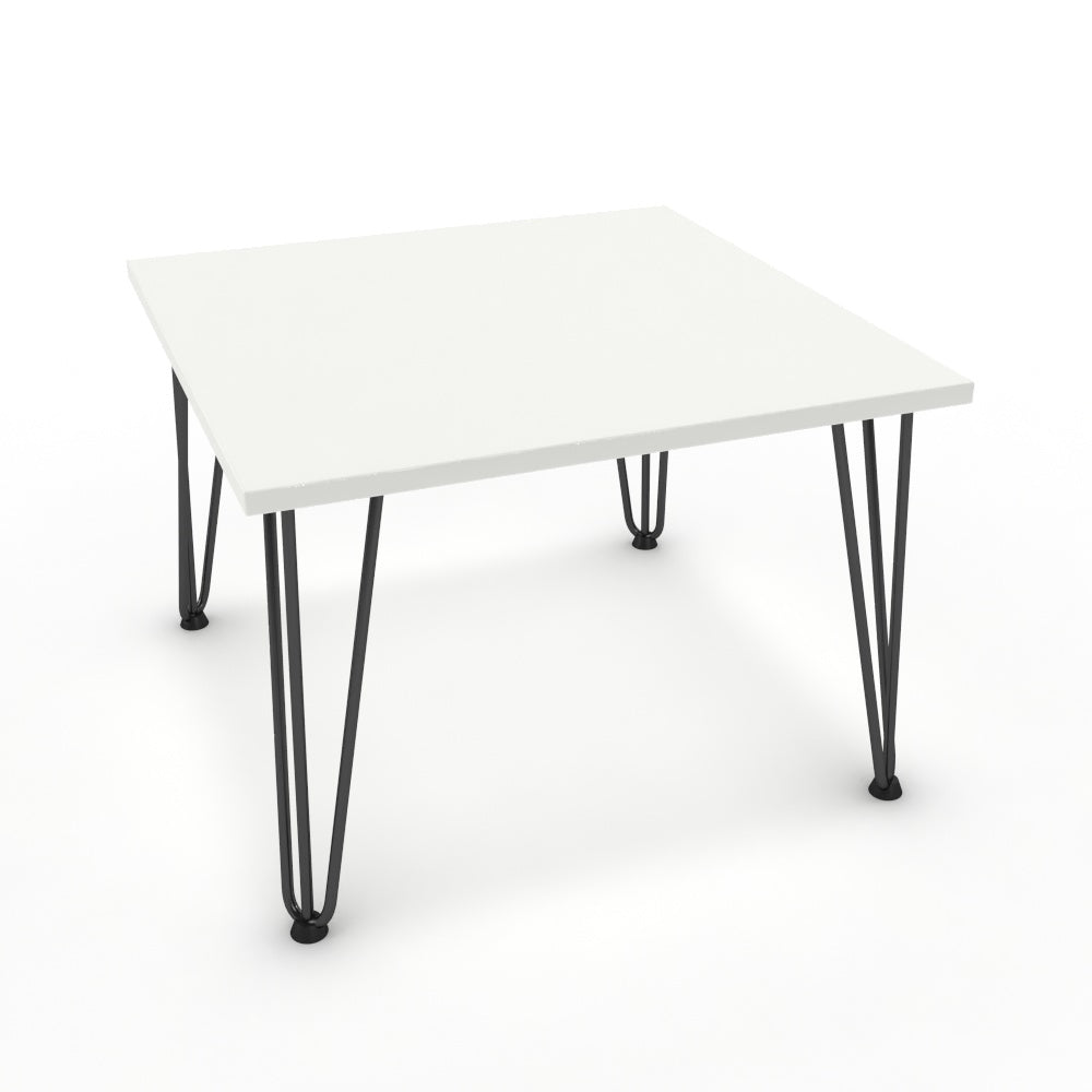 Dohányzóasztal - Linga fekete lábbal - Alpesi fehér, méret: 60x60