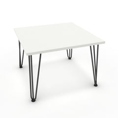 Dohányzóasztal - Linga fekete lábbal - Alpesi fehér, méret: 60x60