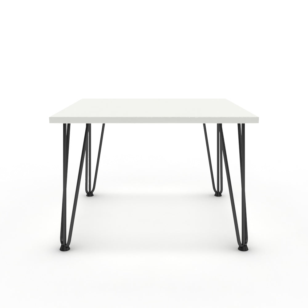 Dohányzóasztal - Linga fekete lábbal - Alpesi fehér, méret: 60x60