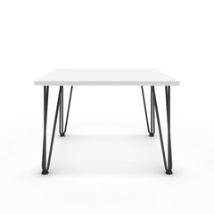 Dohányzóasztal - Linga fekete lábbal - Alpesi fehér, méret: 60x60