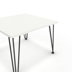 Dohányzóasztal - Linga fekete lábbal - Alpesi fehér, méret: 60x60