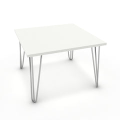 Dohányzóasztal - Linga króm lábbal - Alpesi fehér, méret: 60x60