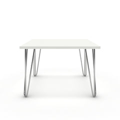 Dohányzóasztal - Linga króm lábbal - Alpesi fehér, méret: 60x60