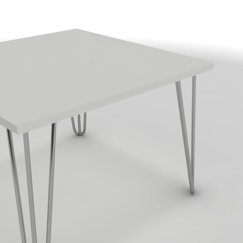 Dohányzóasztal - Linga króm lábbal - Alpesi fehér, méret: 60x60