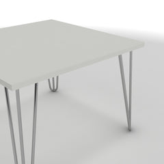 Dohányzóasztal - Linga króm lábbal - Alpesi fehér, méret: 60x60