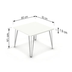 Dohányzóasztal - Linga króm lábbal - Alpesi fehér, méret: 60x60