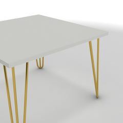 Dohányzóasztal - Linga arany lábbal - Alpesi fehér, méret: 60x60