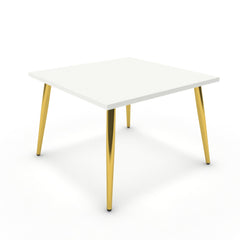 Dohányzóasztal - Manu arany lábbal - Alpesi fehér, méret: 60x60